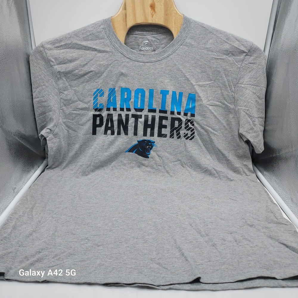 Fanatics Carolina Panthers NFL T-Shirt Mens XL Gray Short Sleeve Graphic Tee